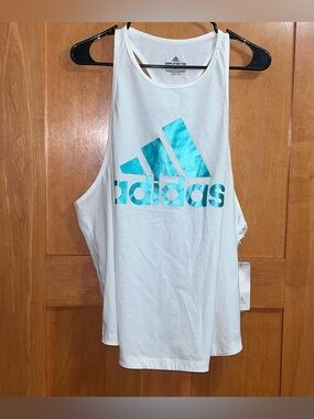 Adidas Women’s White Tank Top W Bos Tank In 2X New with Tags